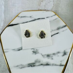 Kendra Scott Tessa Elegant Gold and Silver Druzy Stud Earrings